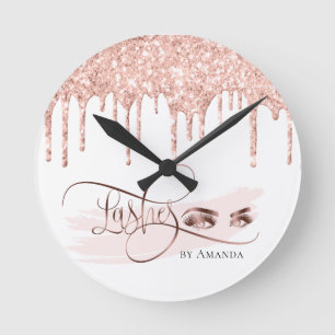 Horloge Ronde Makeup Eyebrow Eyes Lashes Rose Gold