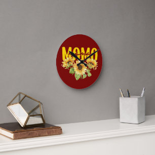 Horloge Ronde Mama Sunshine Sunflower - Design floral gai