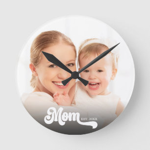 Horloge Ronde Maman a établi un script photo personnalisé