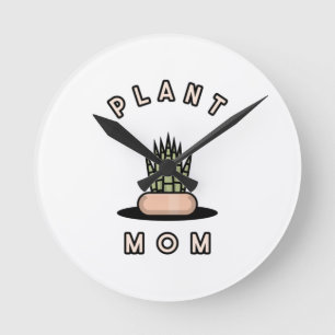 Horloge Ronde Maman plante