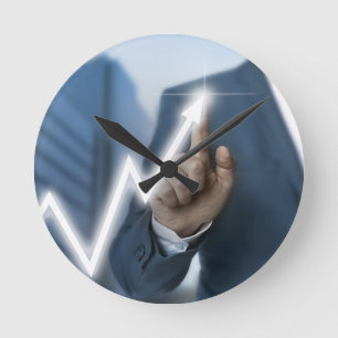 Horloge Ronde Man draws stock price touchscreen concept