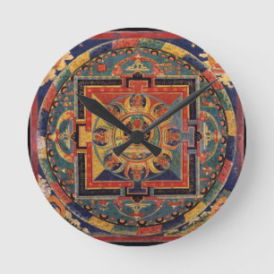 Horloge Ronde Mandala d'Amitayus. École tibétaine du 19ème