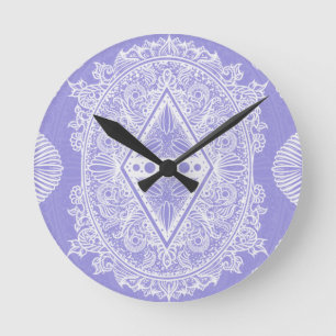 Horloge Ronde Mandala de diamant céleste