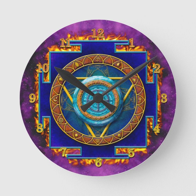 HORLOGE RONDE MANDALA DOUZE RELIGIONS (Recto)