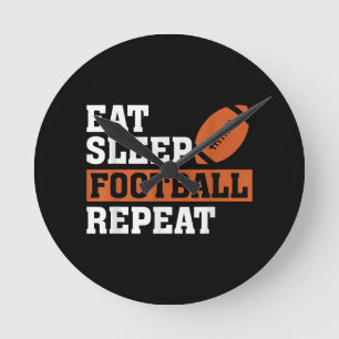 Horloge Ronde Mangez Sleep Football Répéter Awesome Love Footbal