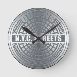 Horloge Ronde Manhole Couvre Queens