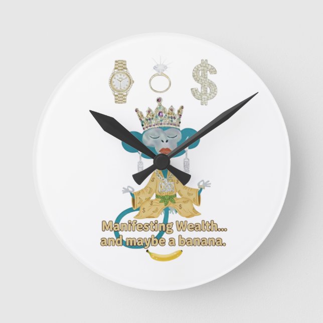 Horloge Ronde Manifesting Wealth Monkey zen art  (Recto)