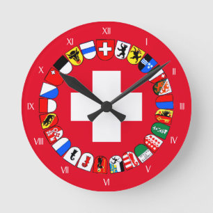 Horloge Ronde Manteau de cantons suisses des bras