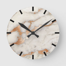 Horloge Ronde Marbre minimum Coral Rose or noir blanc urbain