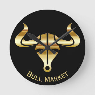 Horloge Ronde Marché Gold Bull