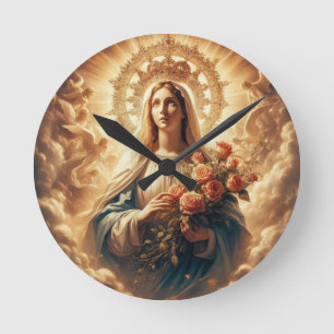 Horloge Ronde Marie Vierge Jésus