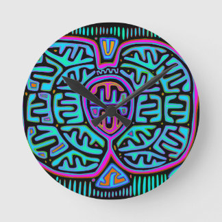 Horloge Ronde Mariposa indienne de Kuna