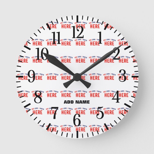 HORLOGE RONDE MARQUE BLANCHE MODERNE ET PERSONNALISABLE VÉRIFIÉE (Recto)