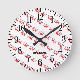 HORLOGE RONDE MARQUE BLANCHE MODERNE ET PERSONNALISABLE VÉRIFIÉE