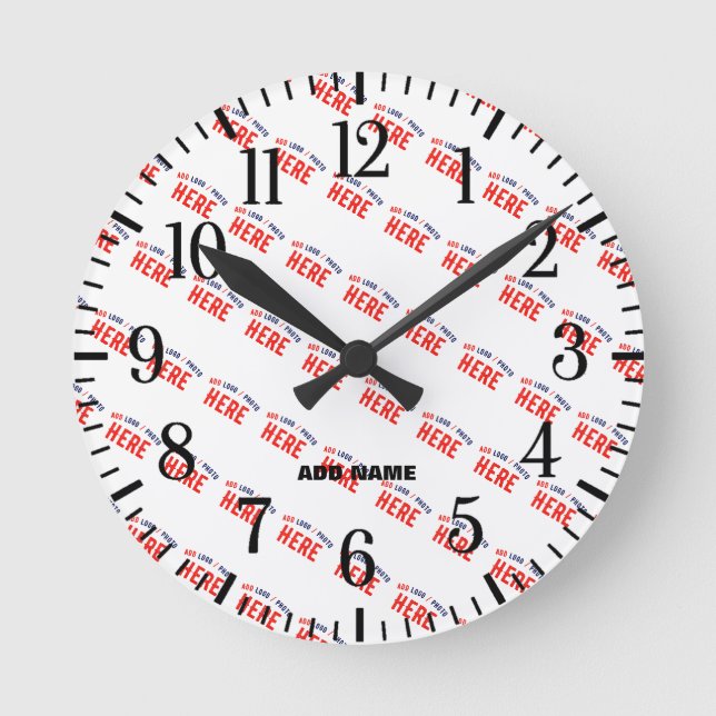 HORLOGE RONDE MARQUE BLANCHE MODERNE ET PERSONNALISABLE VÉRIFIÉE (Recto)