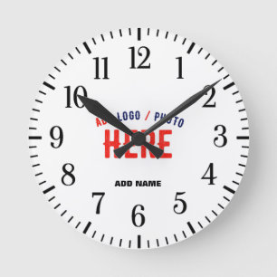 HORLOGE RONDE MARQUE BLANCHE MODERNE ET PERSONNALISABLE VÉRIFIÉE