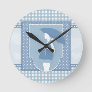 Horloge Ronde maternité bleue