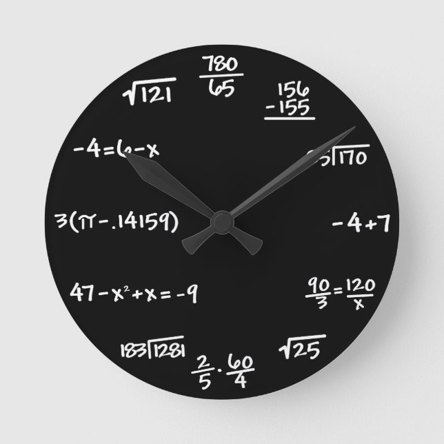Horloge Ronde Mathematics Chalkboard Clock (Recto)