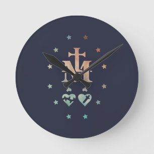 Horloge Ronde Médaille Miraculeuse Notre Dame de Grâce