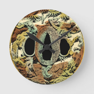 Horloge Ronde Médaillon asiatique doré par le studio de vision