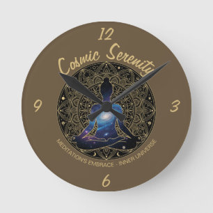Horloge Ronde Méditation Sérénité Cosmique   Galaxie Mandala 