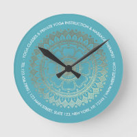 Méditation Yoga Instructeur Vert Bleu Or Mandala