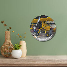 Horloge Ronde Meilleur Amis de l'aviation pour une photo minimal