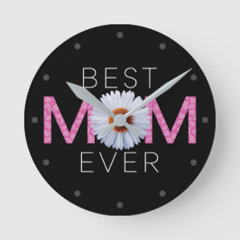 Horloge Ronde Meilleure maman jamais avec l'impression d'image d