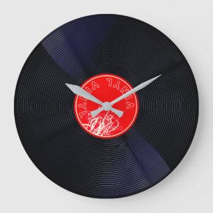 Horloge Ronde Mélodies intemporelles : Vinyl Record Grande Horlo
