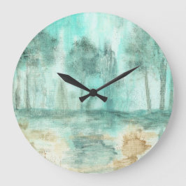 Horloge Ronde Mémoire, Art Abstrait Paysage Peinture Arbres