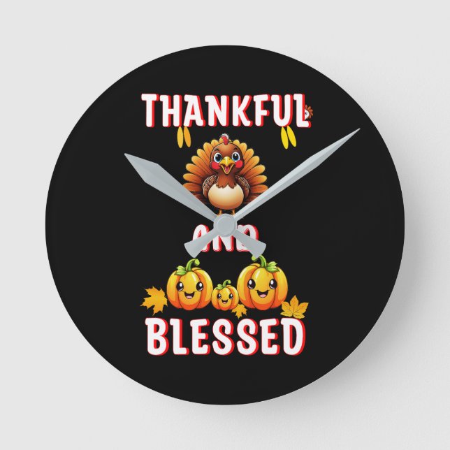 Horloge Ronde Merci béni 23 US Maple Novembre Thanksgiving (Recto)