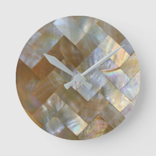 Horloge Ronde Mère de Pearl Capiz Weave