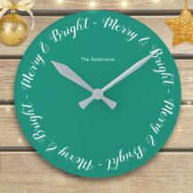 Merry & Bright Turquoise Simple Festive Noël