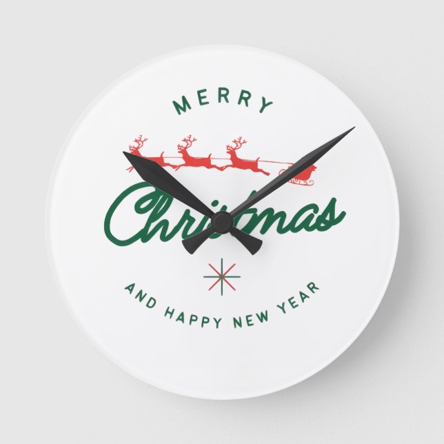 Horloge Ronde Merry Christmas and happy New Year  (Recto)