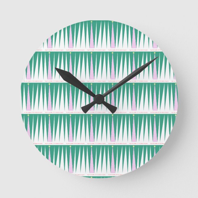 Horloge Ronde Merveille de l'arbre de Noël de saison (Recto)