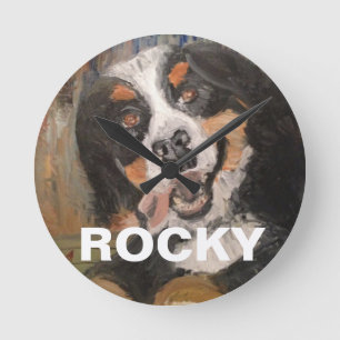 Horloge Ronde Mes meilleurs amis poursuivent rocheux, chien de