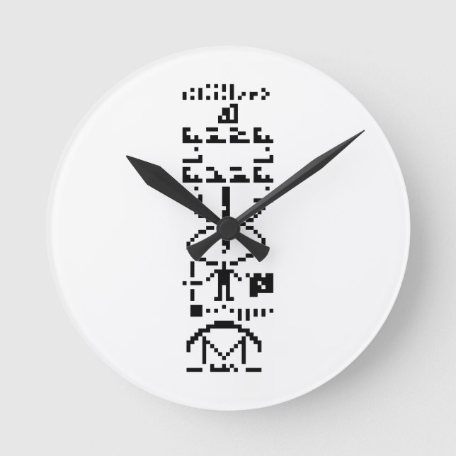 Horloge Ronde Message binaire Arecibo 1974 (Recto)