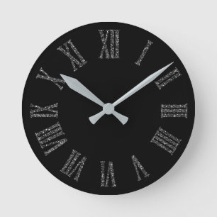 Horloge Ronde Métal minimal argenté gris de parties