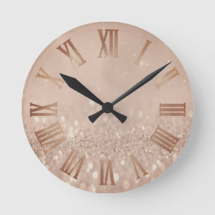 Horloge Ronde Métal minimal Numer romain d'or de parties