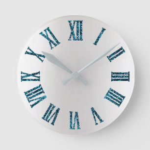 Horloge Ronde Métallique minimal argenté gris de parties