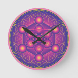 Horloge Ronde Métatron's Cube in Flower of life