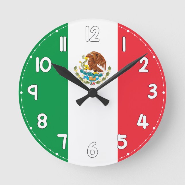 Horloge Ronde Mexico Flag Wall Clock - Flag of Mexico (Recto)