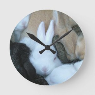 Horloge Ronde MHRR baby bunny rabbit bunnies clock
