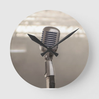 Horloge Ronde Microphone rock and roll
