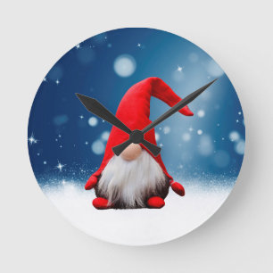 Horloge Ronde Mignonnes Etoiles de neige Père Noël Noël
