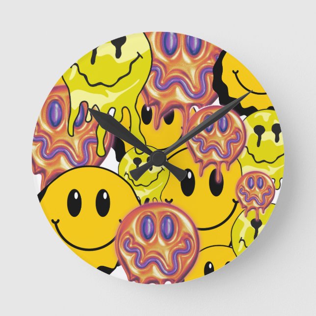 Horloge Ronde Mikitiez Jeu d'oreiller face jardin jaune (Recto)