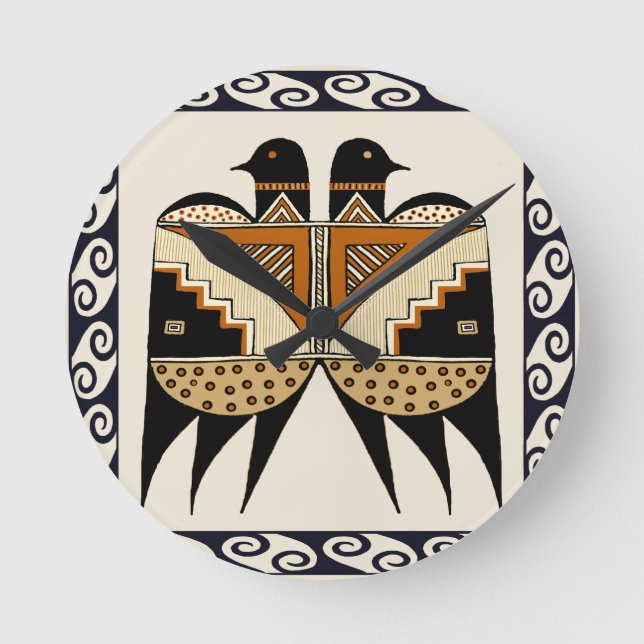 Horloge Ronde Mimbres Twin Birds (Recto)