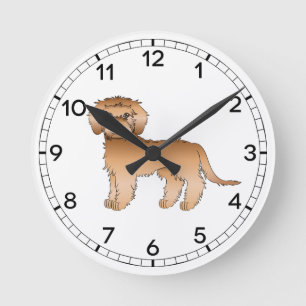 Horloge Ronde Mini Goldendoodle Abricot Chien de Dessin Animé Mi