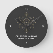 Minimal Crescent Moon & Sun Line Art - Boho Style
