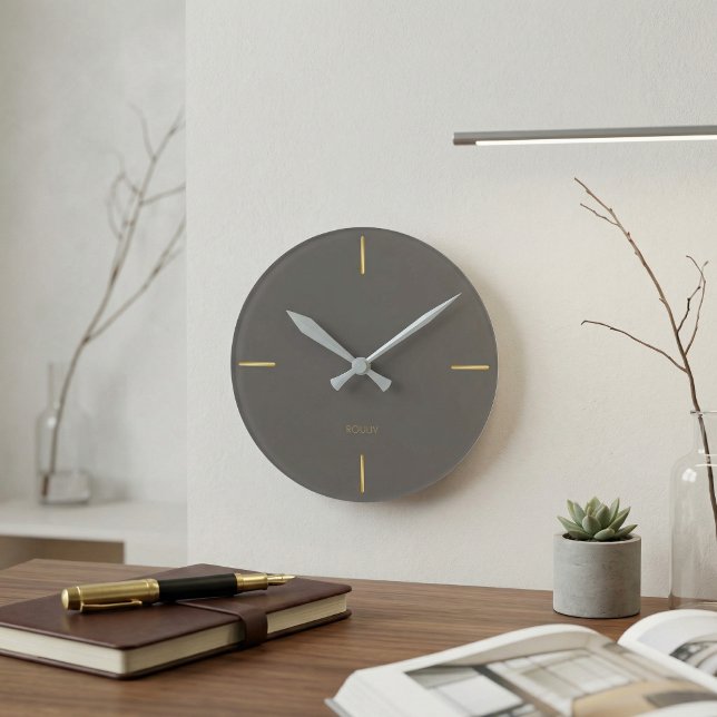 Horloge Ronde Minimalist Architectural Wall Clock - Modern  (Minimalist Architectural Wall Clock - Modern Single Line Art - Quiet Luxury Home Office Decor)